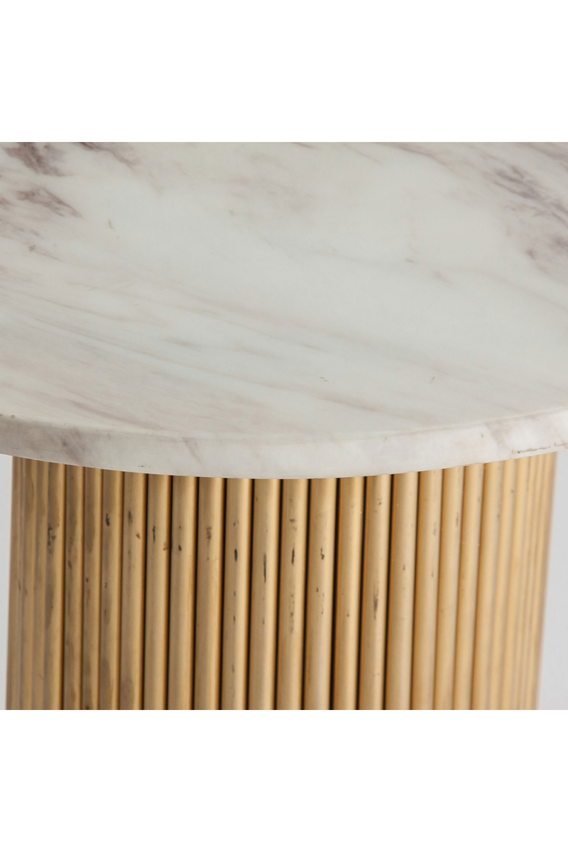 Gold Fluted Pedestal Side Table | Vical Home Coen | Oroatrade.com