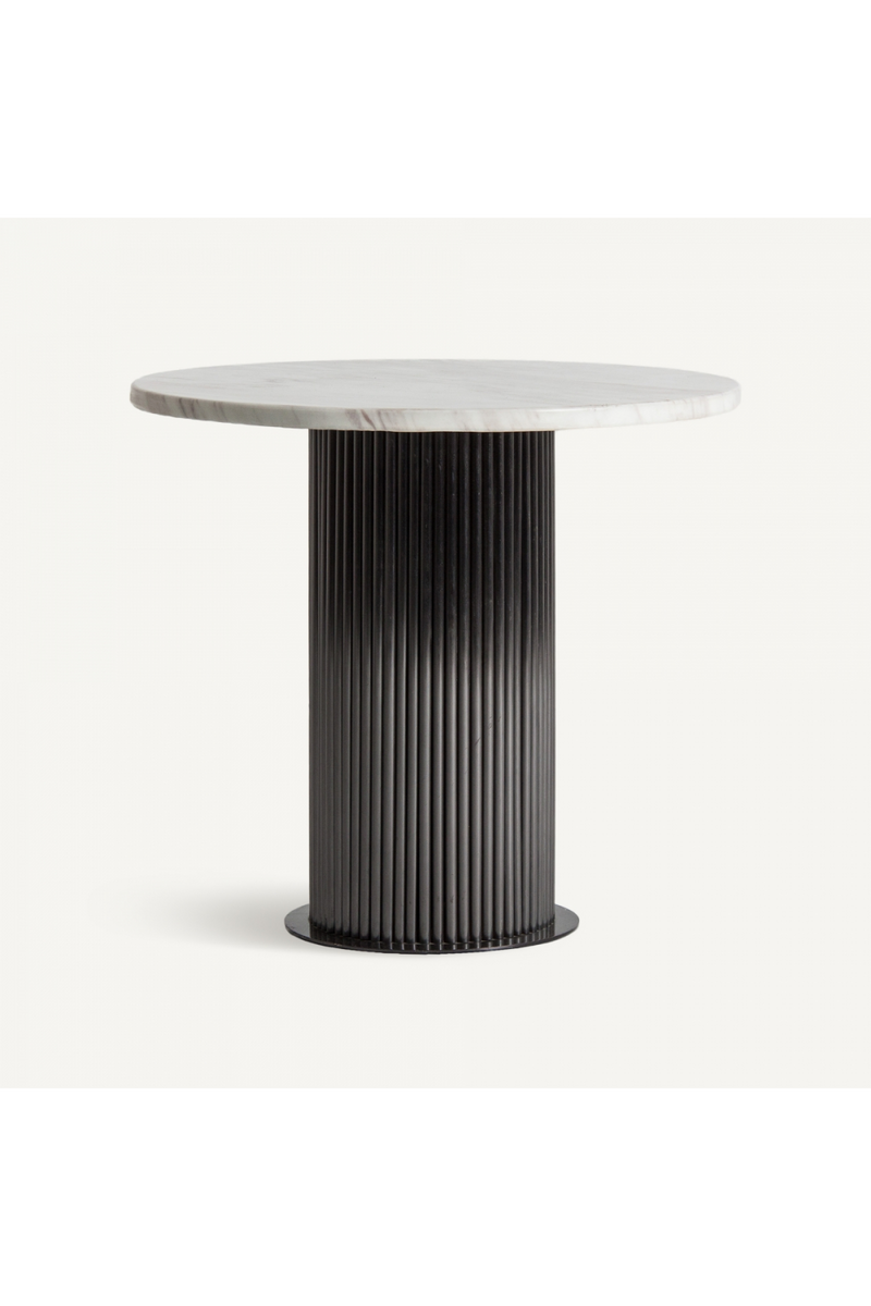 Black Fluted Pedestal Side Table | Vical Home Coen | Oroatrade.com