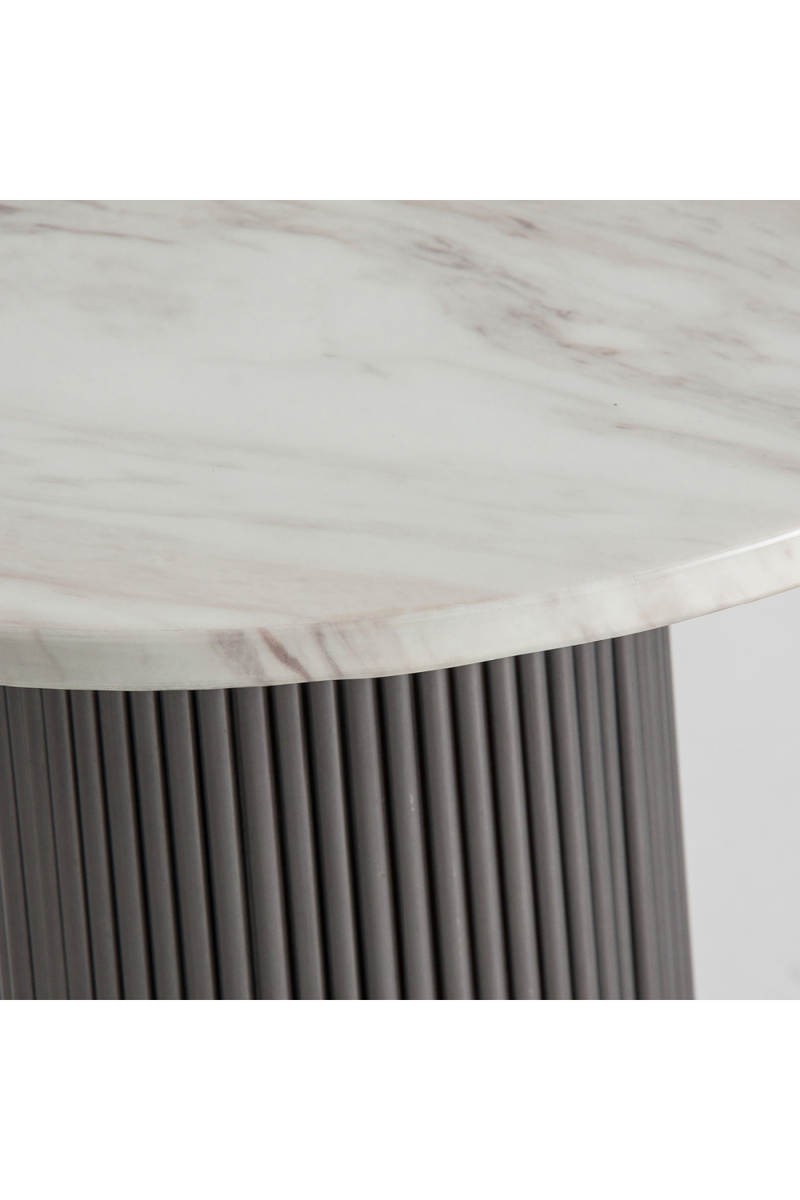 Black Fluted Pedestal Side Table | Vical Home Coen | Oroatrade.com