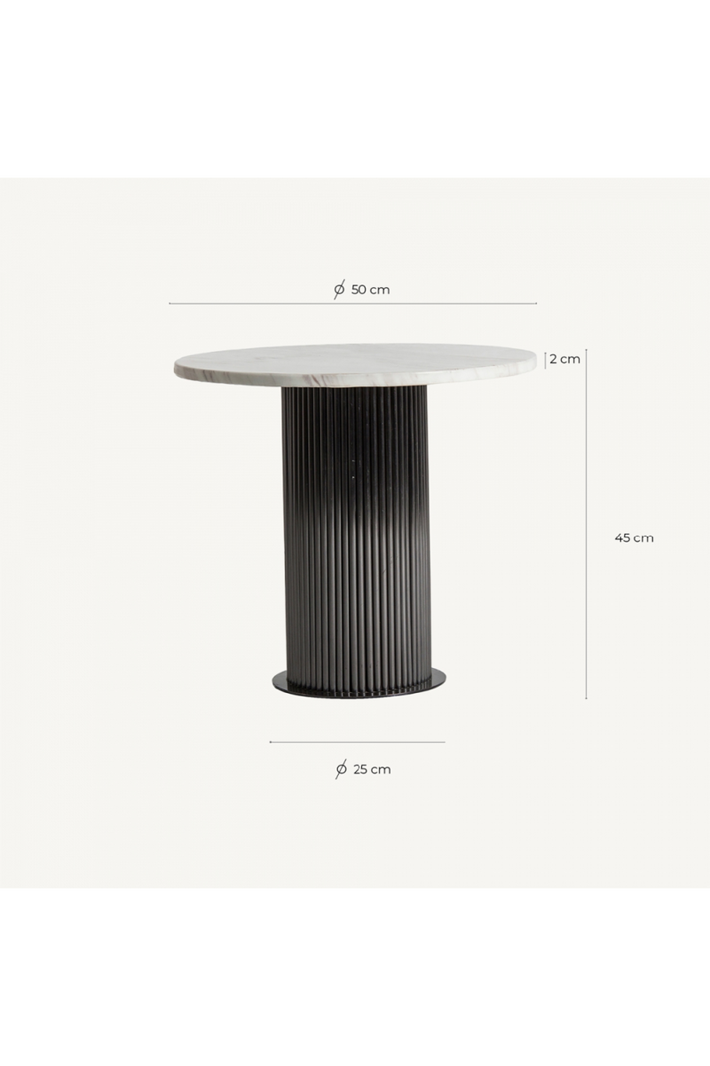 Black Fluted Pedestal Side Table | Vical Home Coen | Oroatrade.com