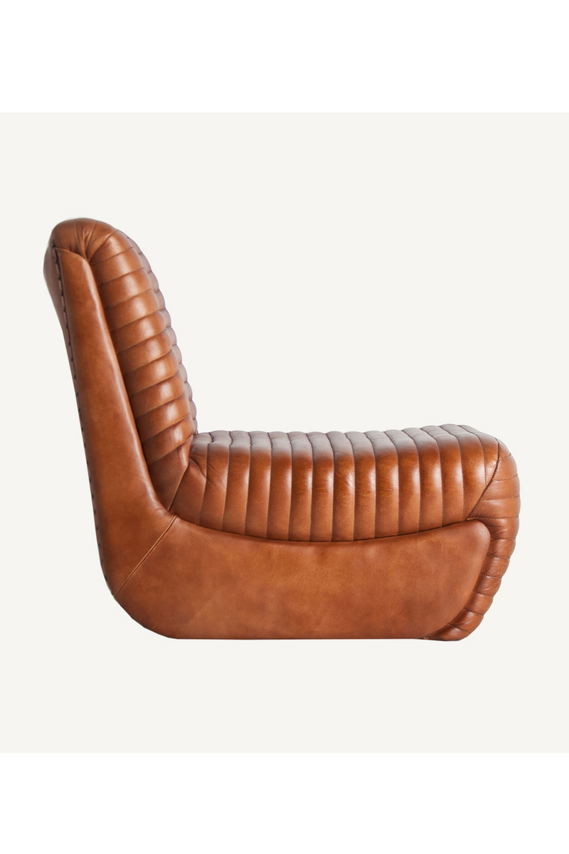 Brown Leather Chanelled Armchair | Vical Home Almstock | Oroatrade.com