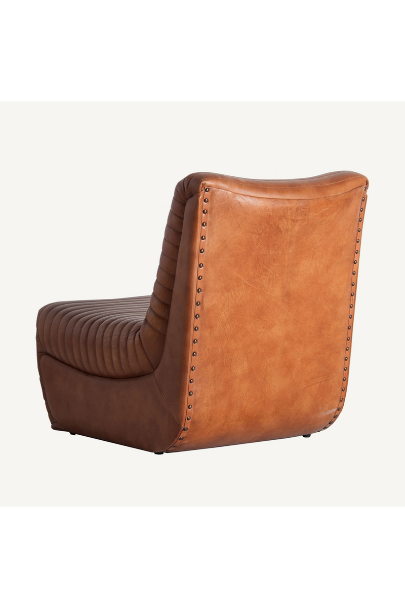 Brown Leather Chanelled Accent Chair | Vical Home Almstock | Oroatrade.com