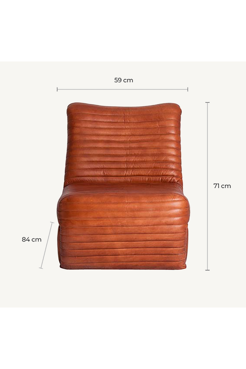 Brown Leather Chanelled Accent Chair | Vical Home Almstock | Oroatrade.com