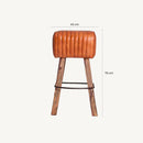 Brown Leather Channeled Stool | Vical Home Almstock