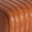Brown Leather Channeled Stool | Vical Home Almstock