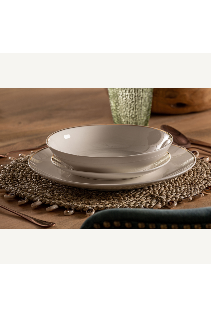 Gold Embossed White Dinnerware (18) | Vical Home Greg | Oroatrade.com