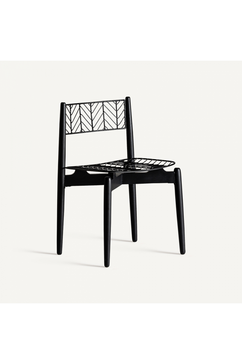 Black Metal Accent Chair | Vical Home Plisse | Oroatrade.com