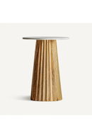Fluted Wood Pedestal Side Table | Vical Home Plisse | Oroatrade.com