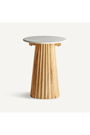 Fluted Wood Pedestal Side Table | Vical Home Plisse | Oroatrade.com