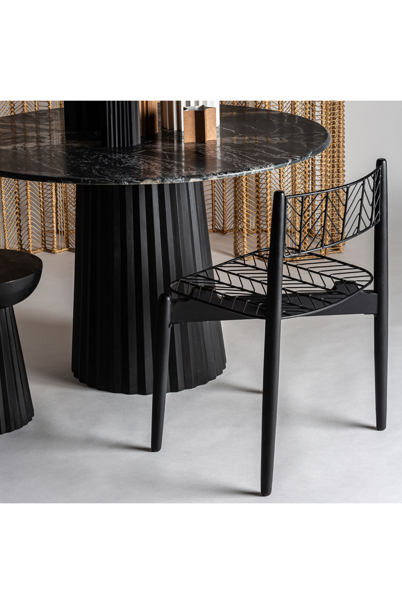 Black Central Base Dining Table | Vical Home Plisse | Oroatrade.com