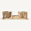 Carved Teak Wood Candle Holder | Vical Home Argeen