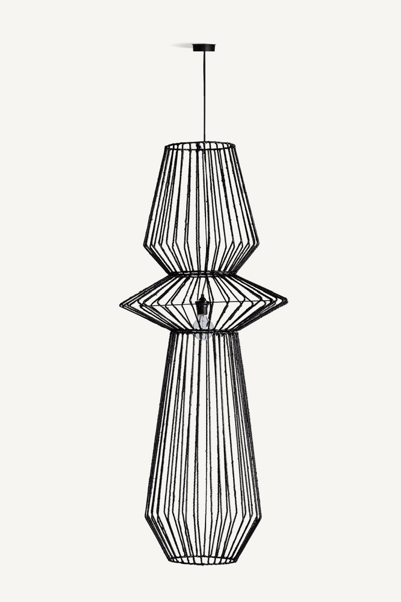 Black Rattan Hanging Lamp | Vical Home Plisse | Oroatrade.com