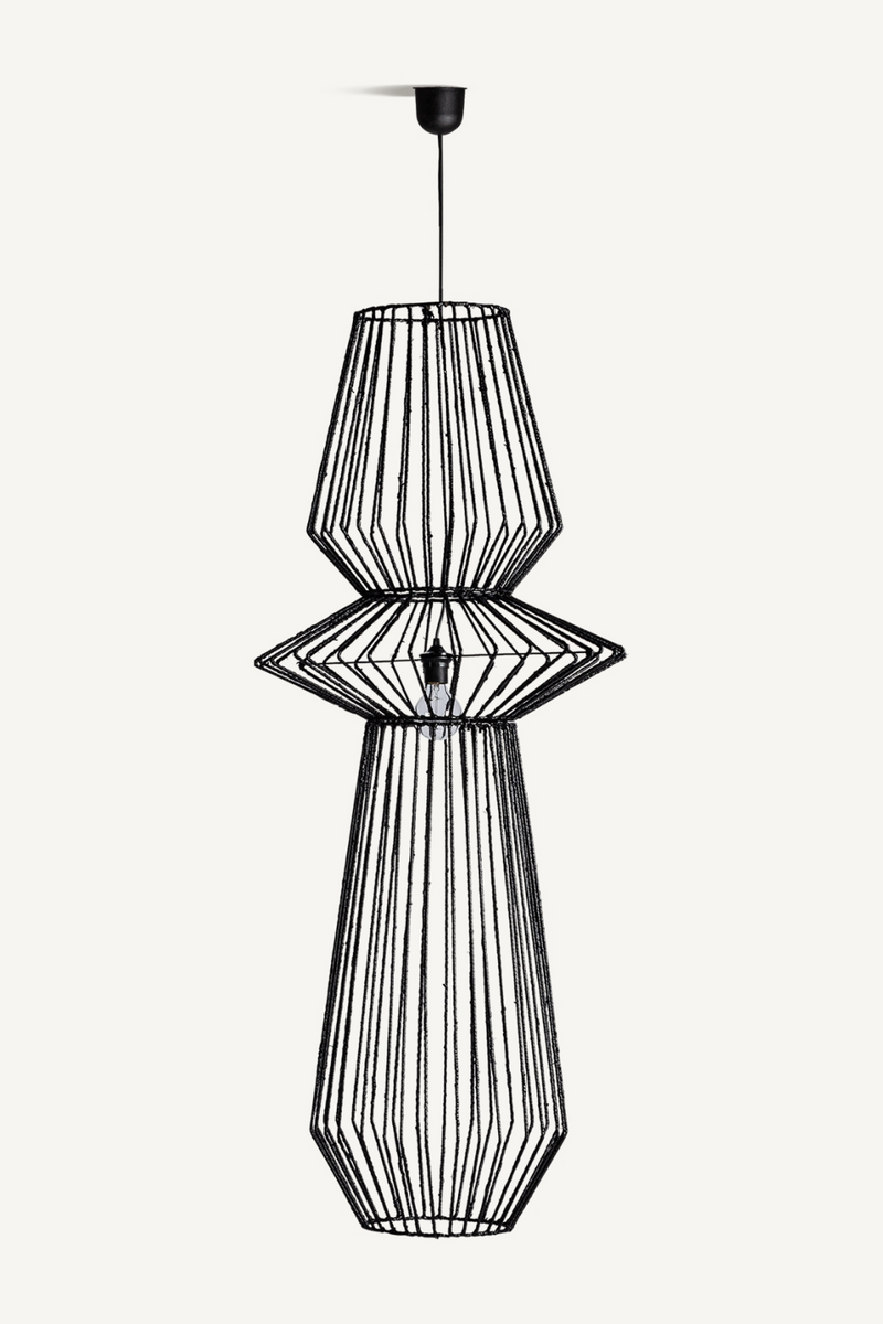 Black Rattan Hanging Lamp | Vical Home Plisse | Oroatrade.com