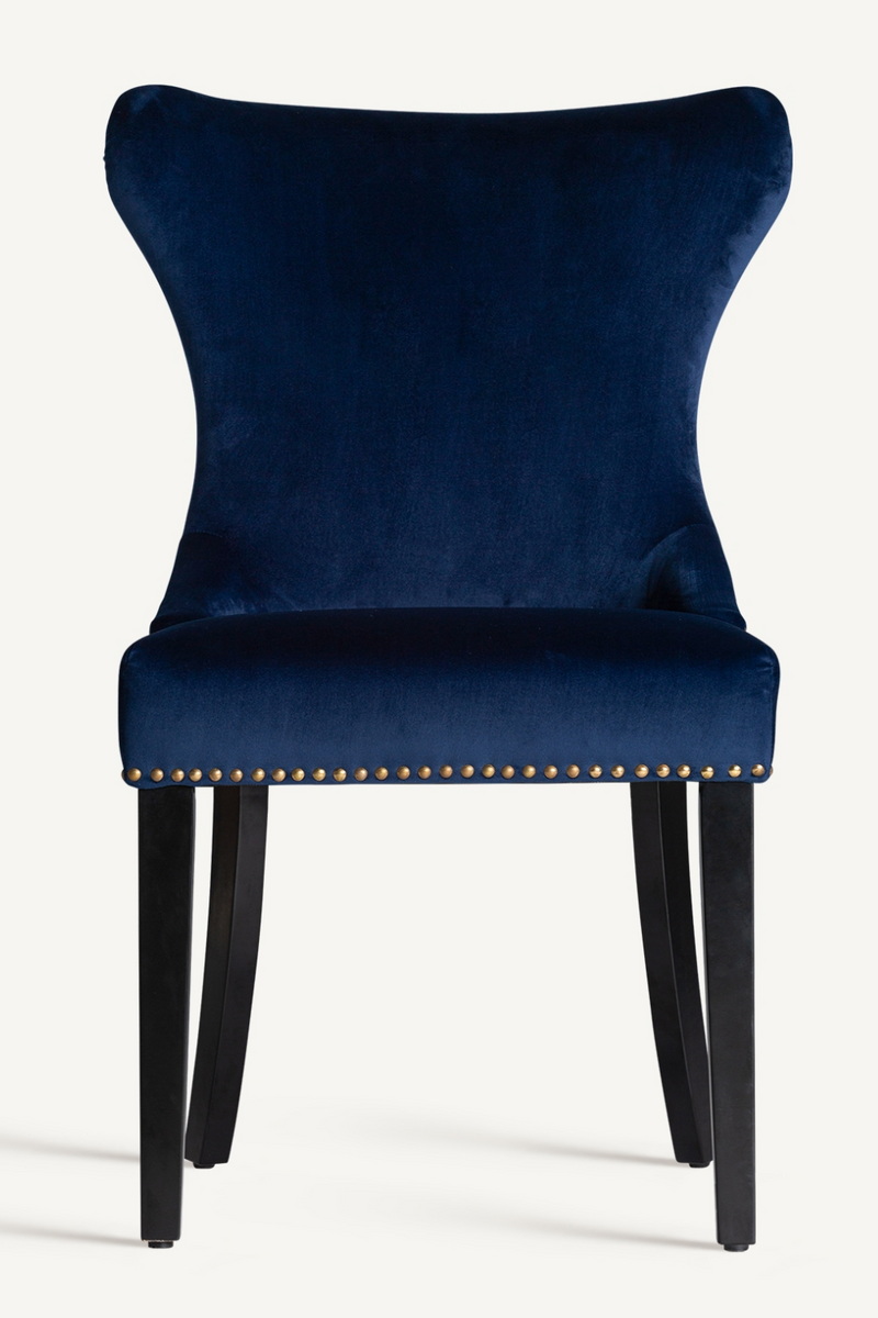 Blue Velvet Studded Accent Chair | Vical Home Isella | Oroatrade.com