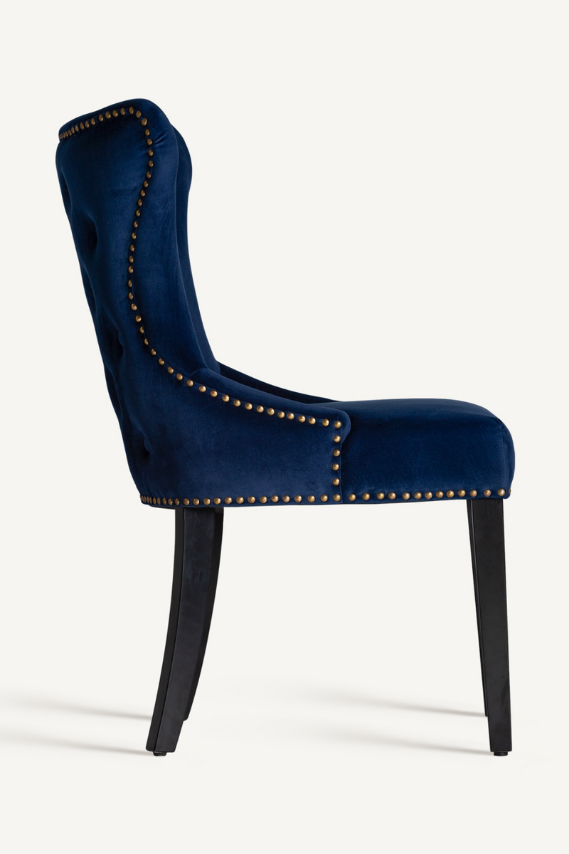 Blue Velvet Studded Accent Chair | Vical Home Isella | Oroatrade.com