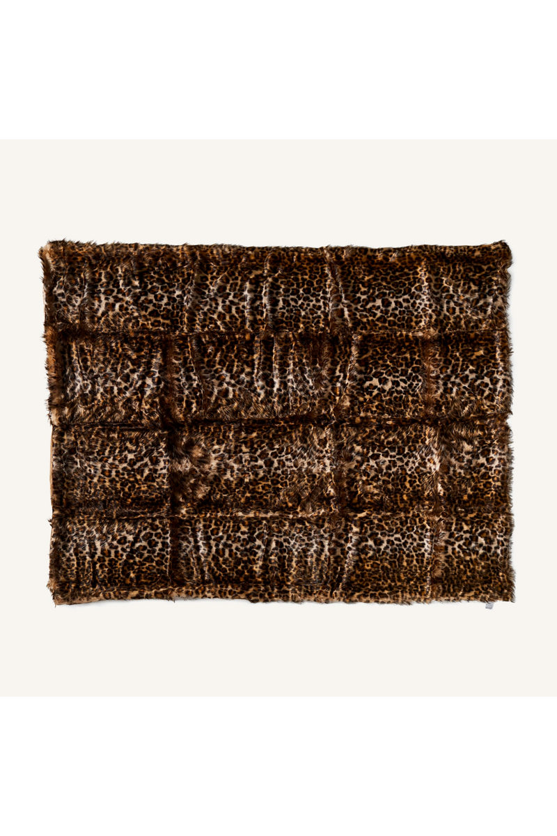 Brown Printed Furry Throw Blanket | Vical Home Leopard | Oroatrade.com