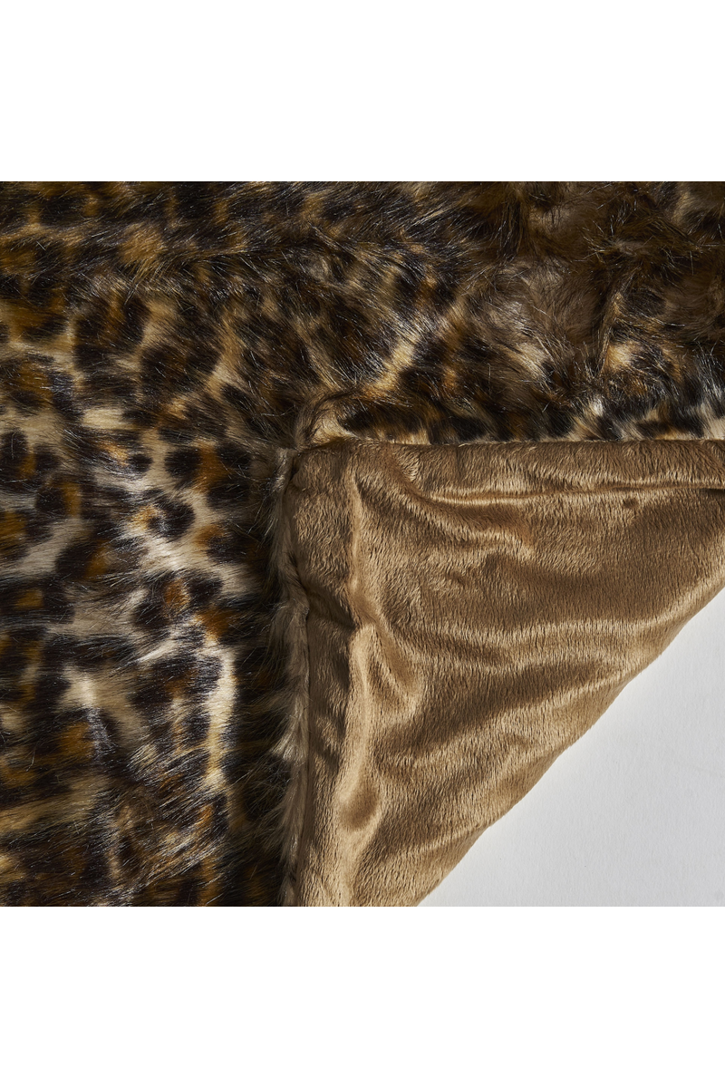 Brown Printed Furry Throw Blanket | Vical Home Leopard | Oroatrade.com