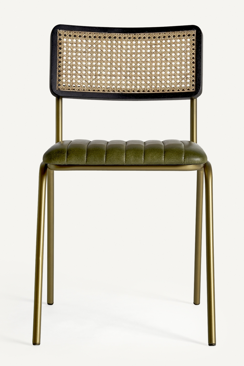 Green Leather Seat Accent Chair | Vical Home Almstock | Oroatrade.com