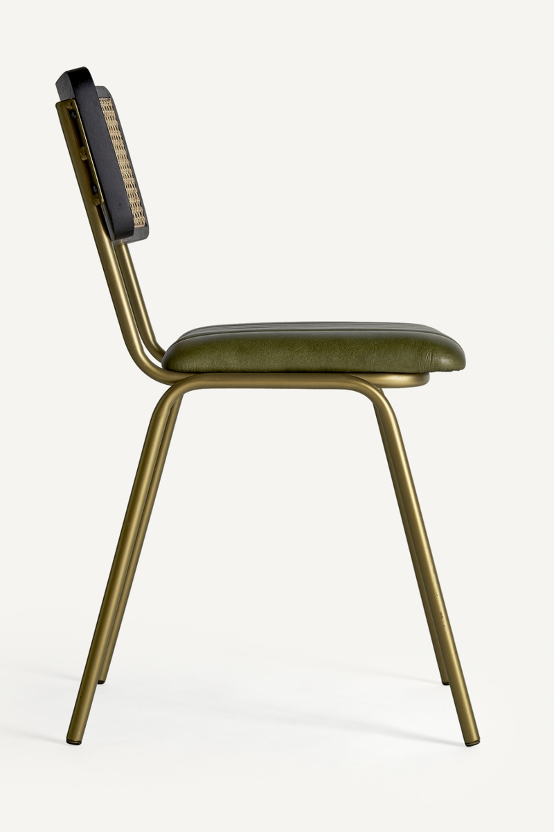 Green Leather Seat Accent Chair | Vical Home Almstock | Oroatrade.com