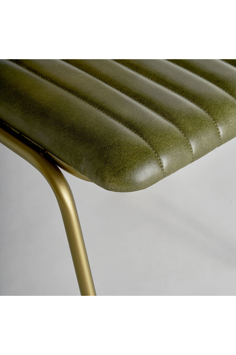 Green Leather Seat Accent Chair | Vical Home Almstock | Oroatrade.com