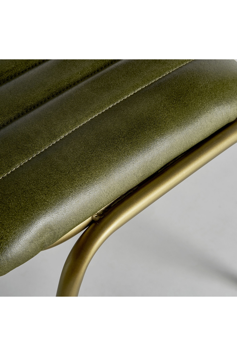 Green Leather Seat Accent Chair | Vical Home Almstock | Oroatrade.com