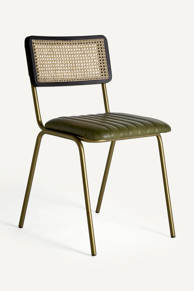 Green Leather Seat Accent Chair | Vical Home Almstock | Oroatrade.com