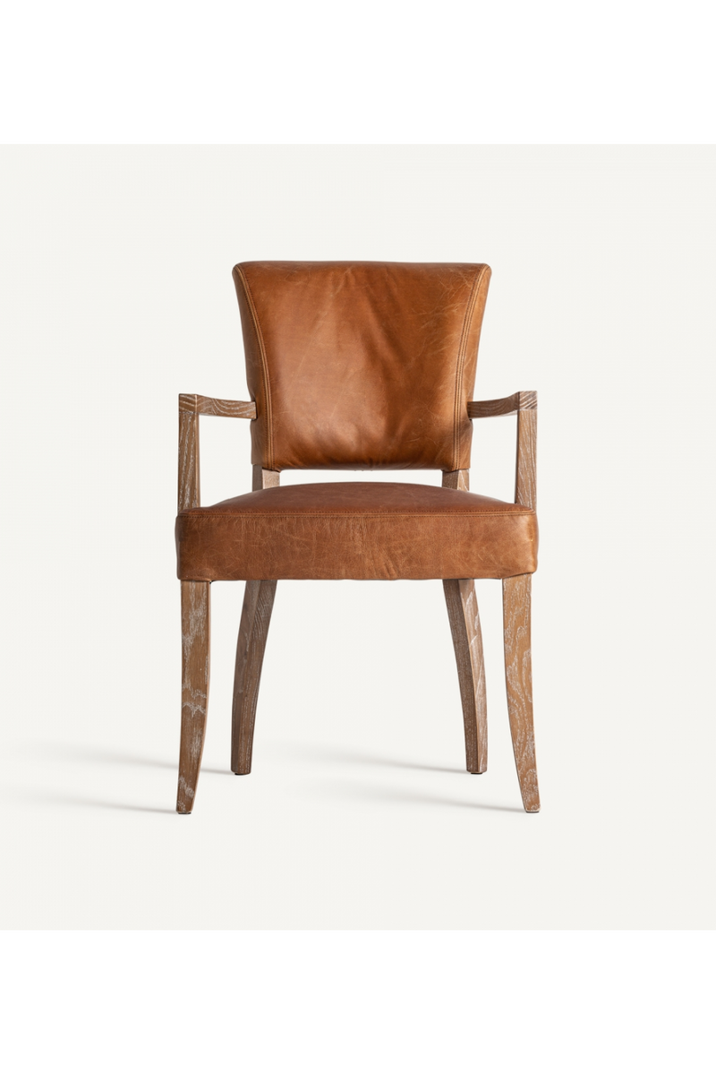 Brown Leather Accent Armchair | Vical Home Tolla | Oroatrade.com