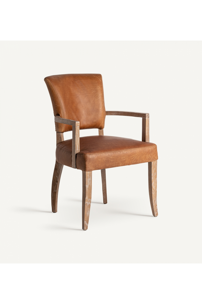 Brown Leather Accent Armchair | Vical Home Tolla | Oroatrade.com