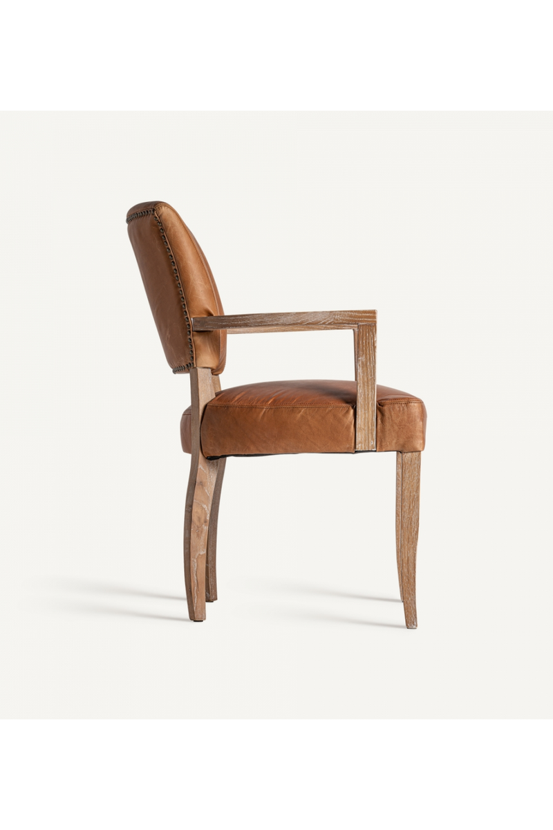 Brown Leather Accent Armchair | Vical Home Tolla | Oroatrade.com