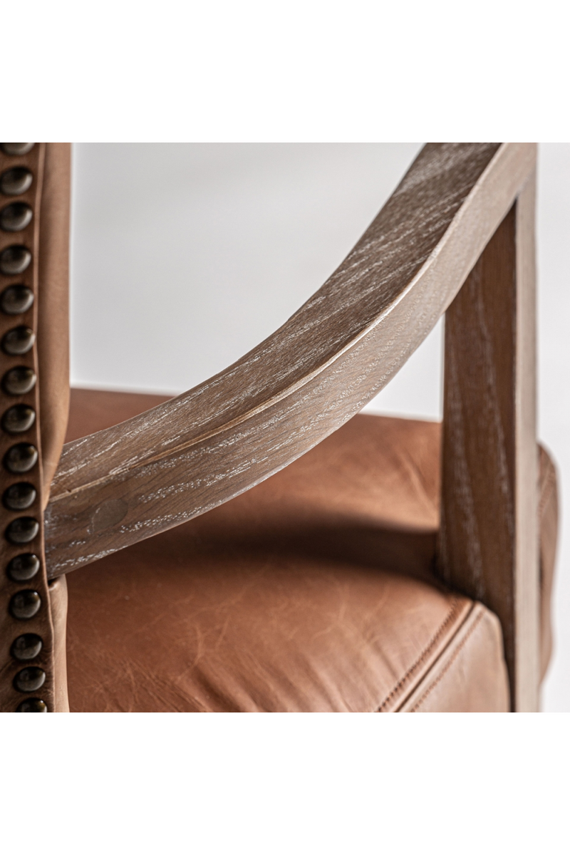 Brown Leather Accent Armchair | Vical Home Tolla | Oroatrade.com