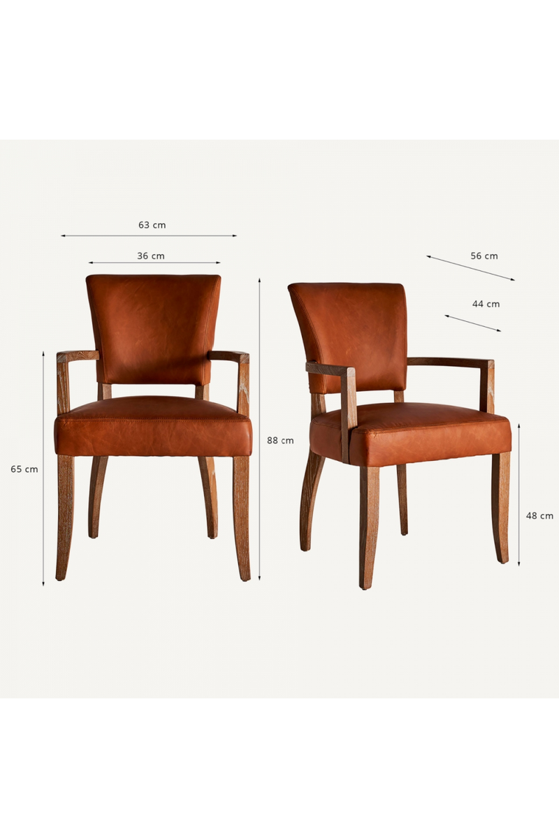 Brown Leather Accent Armchair | Vical Home Tolla | Oroatrade.com