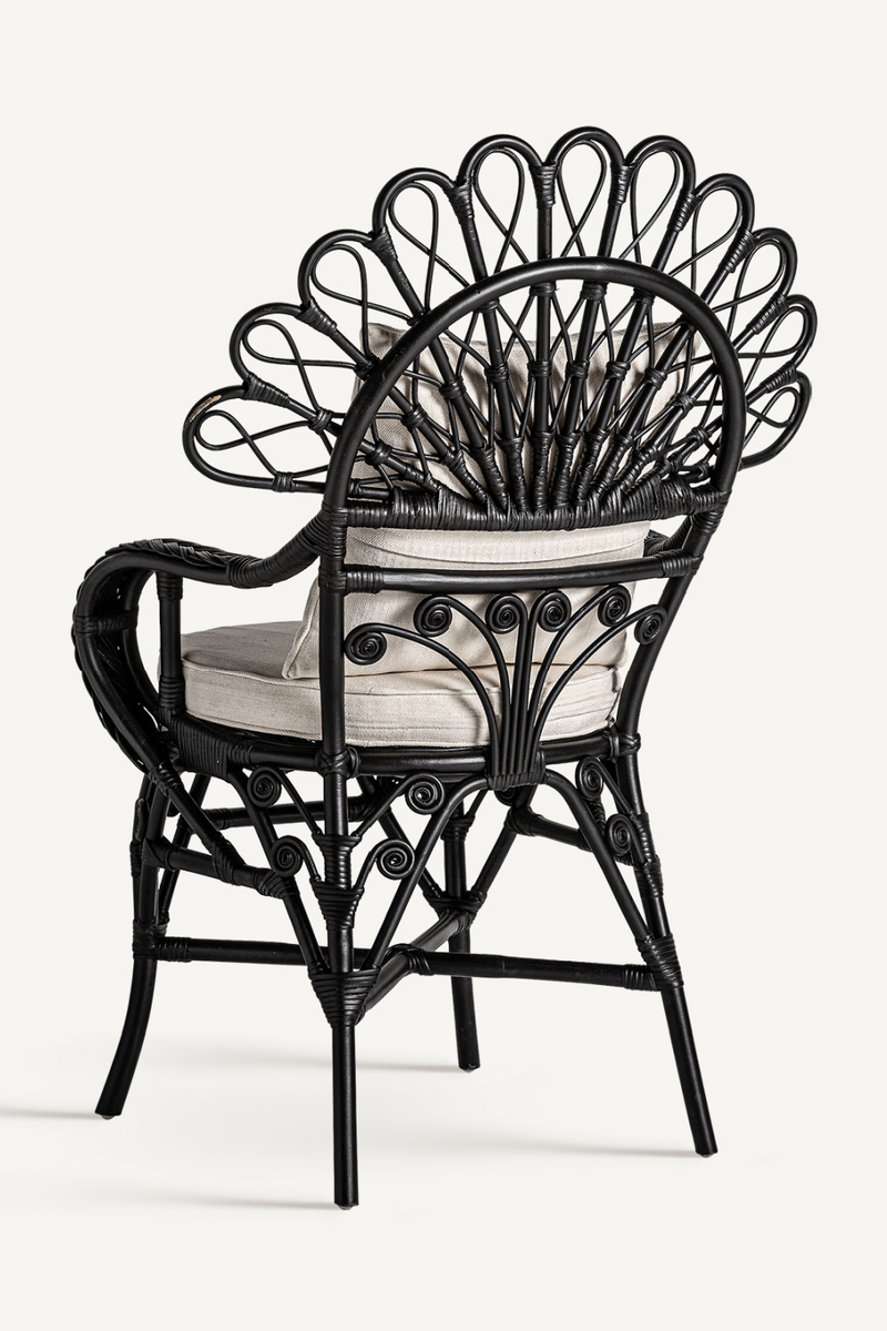 Black Rattan Statement Armchair | Vical Home Nulvi | Oroatrade.com