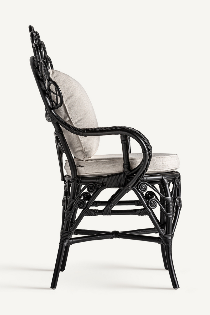 Black Rattan Statement Armchair | Vical Home Nulvi | Oroatrade.com