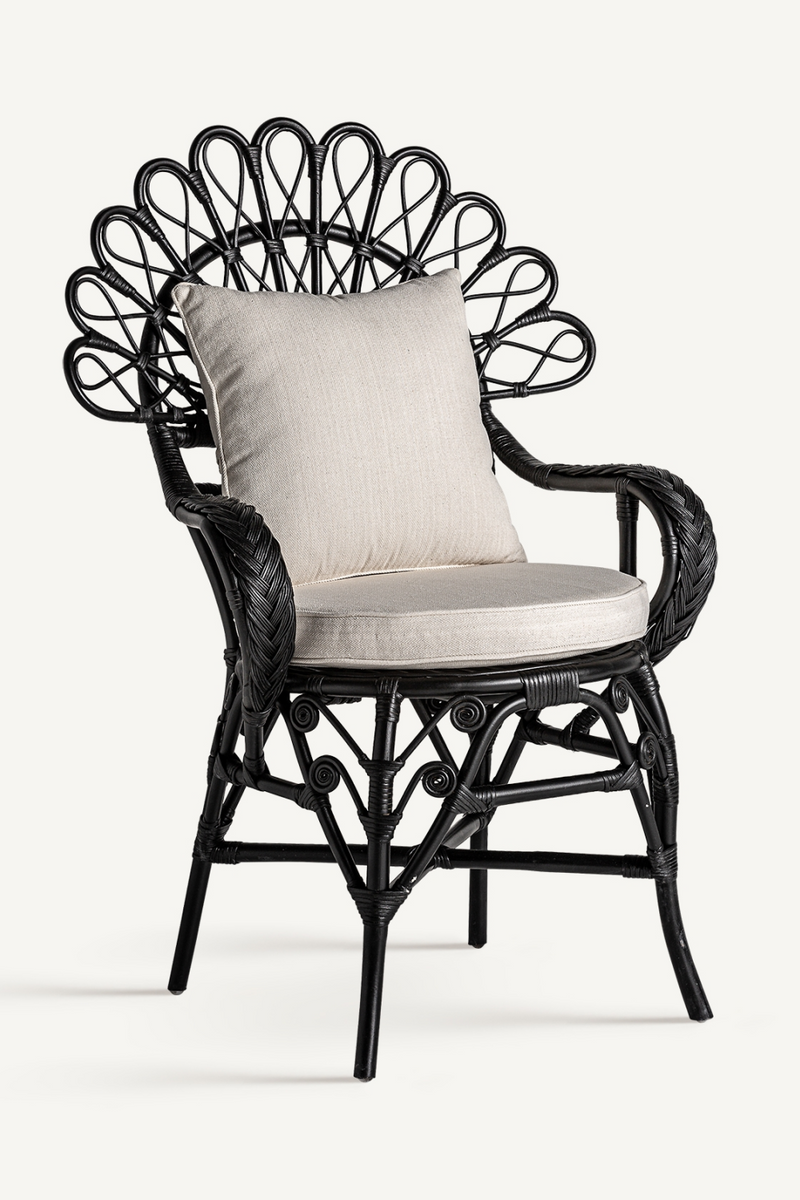 Black Rattan Statement Armchair | Vical Home Nulvi | Oroatrade.com