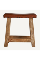 Brown Leather Seat Stool | Vical Home Vayor | Oroatrade.com