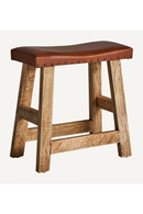 Brown Leather Seat Stool | Vical Home Vayor | Oroatrade.com