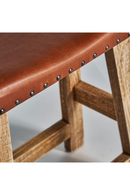 Brown Leather Seat Stool | Vical Home Vayor | Oroatrade.com