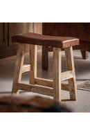 Brown Leather Seat Stool | Vical Home Vayor | Oroatrade.com