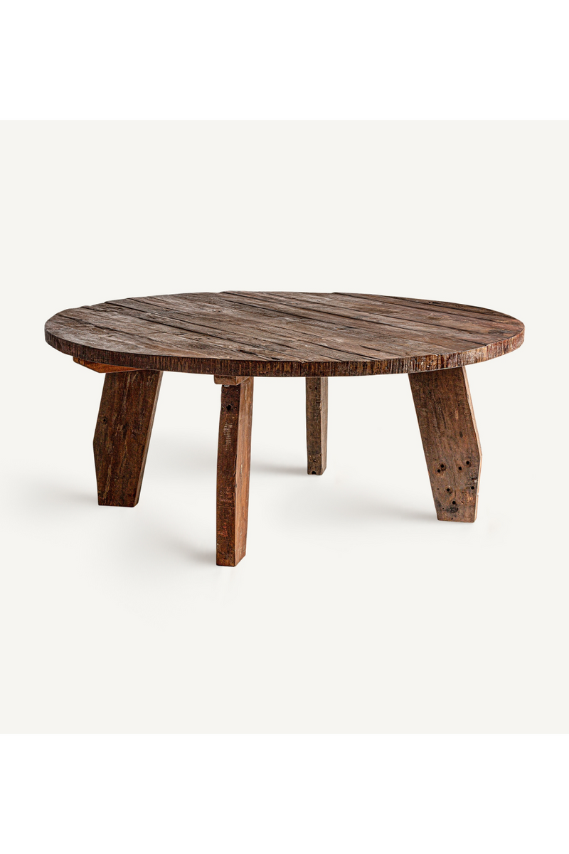 Aged Wood Round Dining Table | Vical Home Hassi | Oroatrade.com