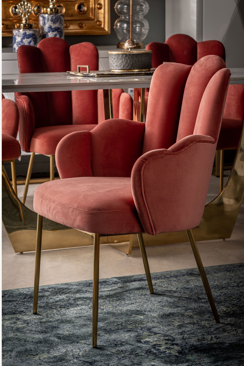 Pink Velvet Accent Chair | Vical Home Krupa | Oroatrade.com