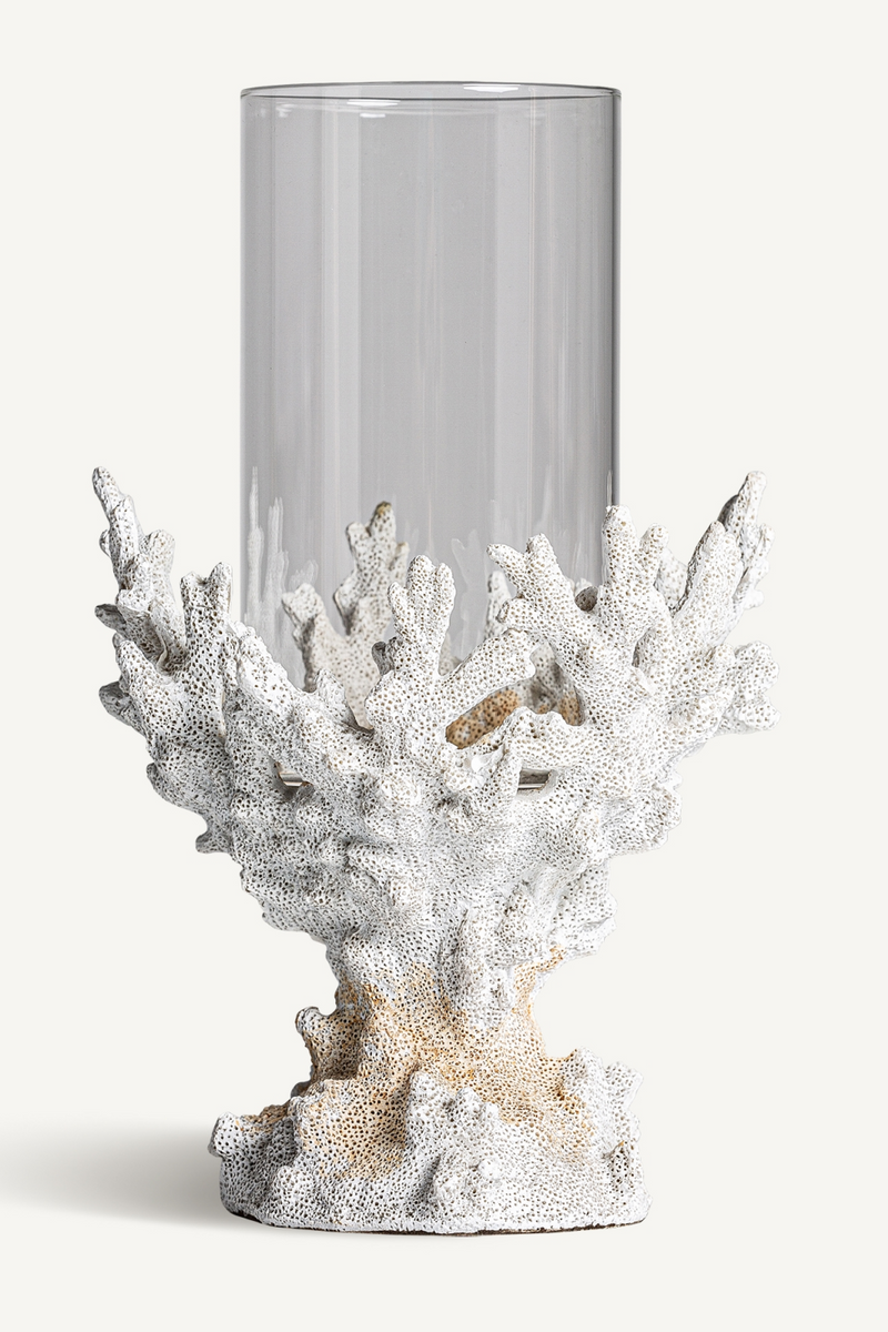 White Faux Coral Candle Holder S | Vical Home Reef | Oroatrade.com