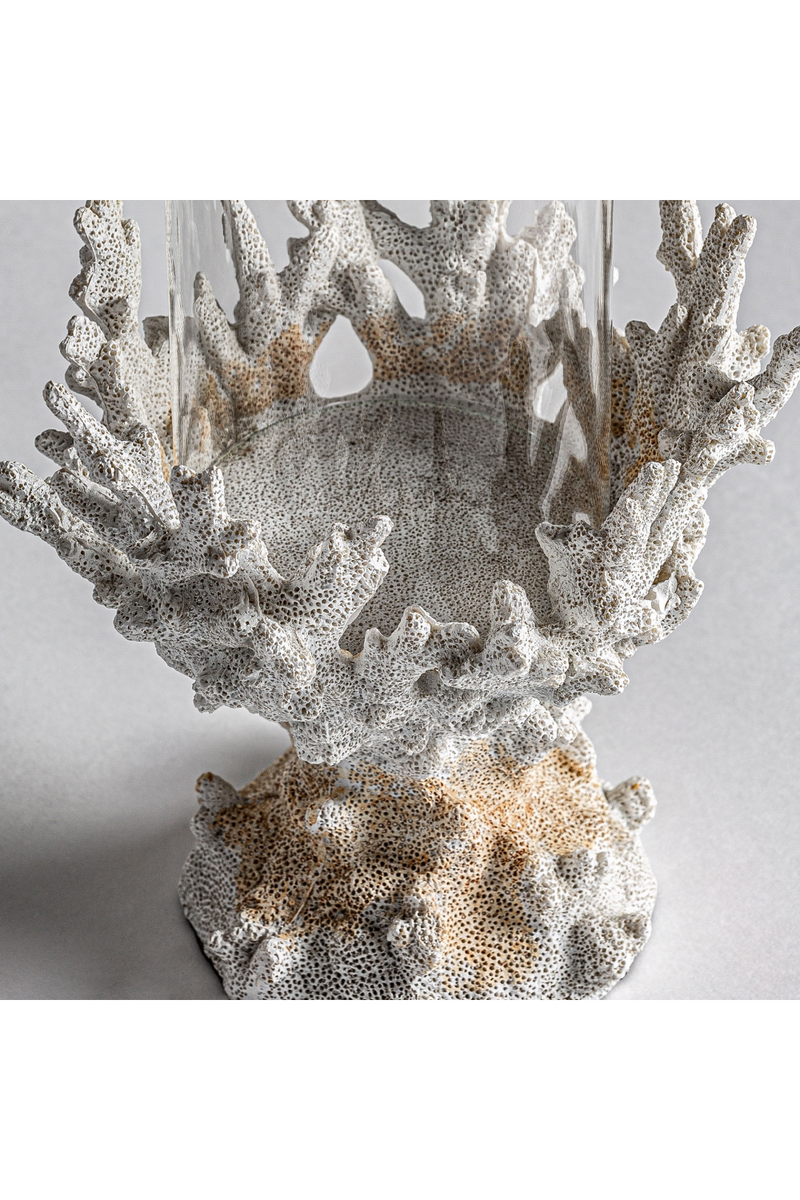 White Faux Coral Candle Holder S | Vical Home Reef | Oroatrade.com