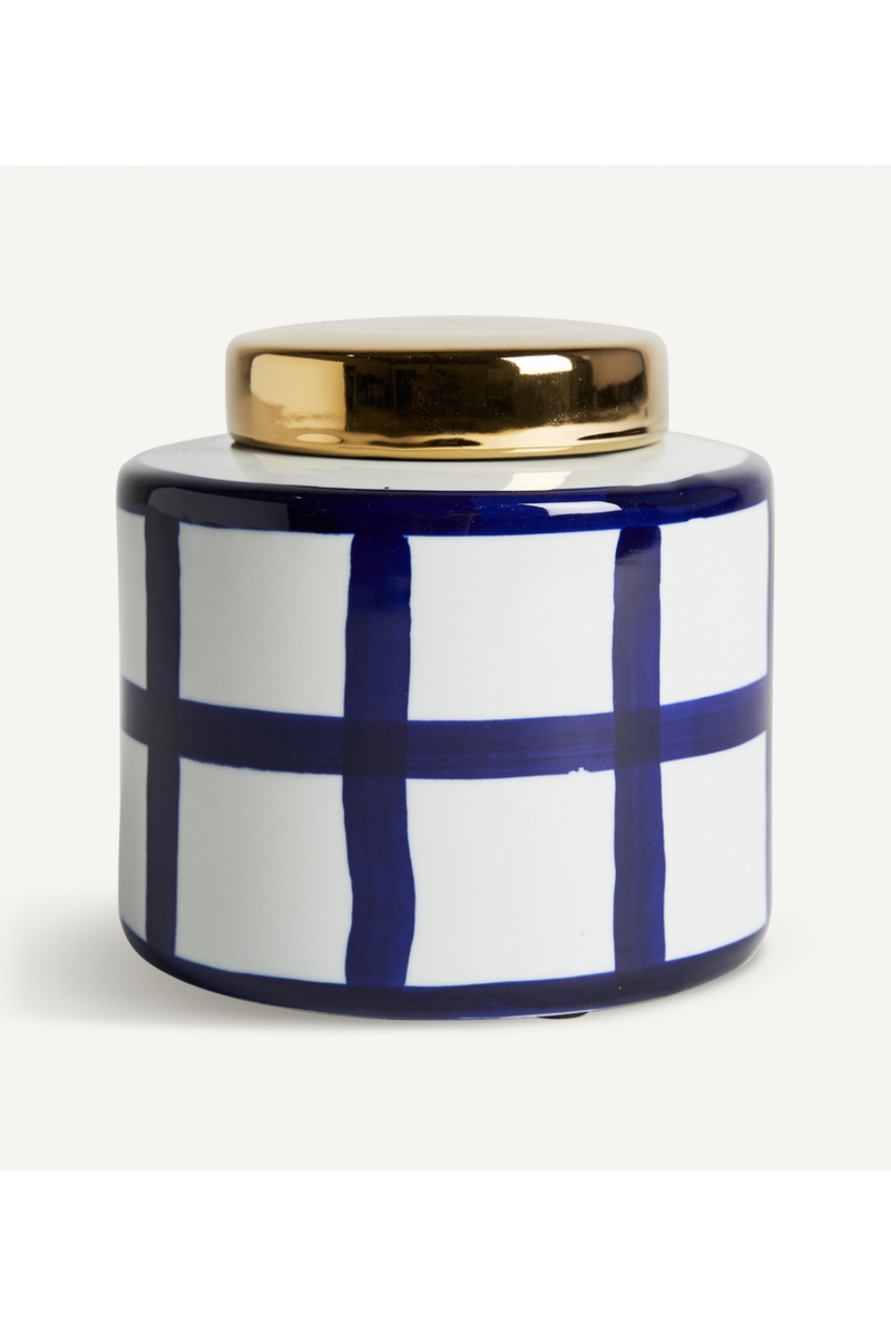 Blue Lined Ceramic Vase S | Vical Home Juno | Oroatrade.com