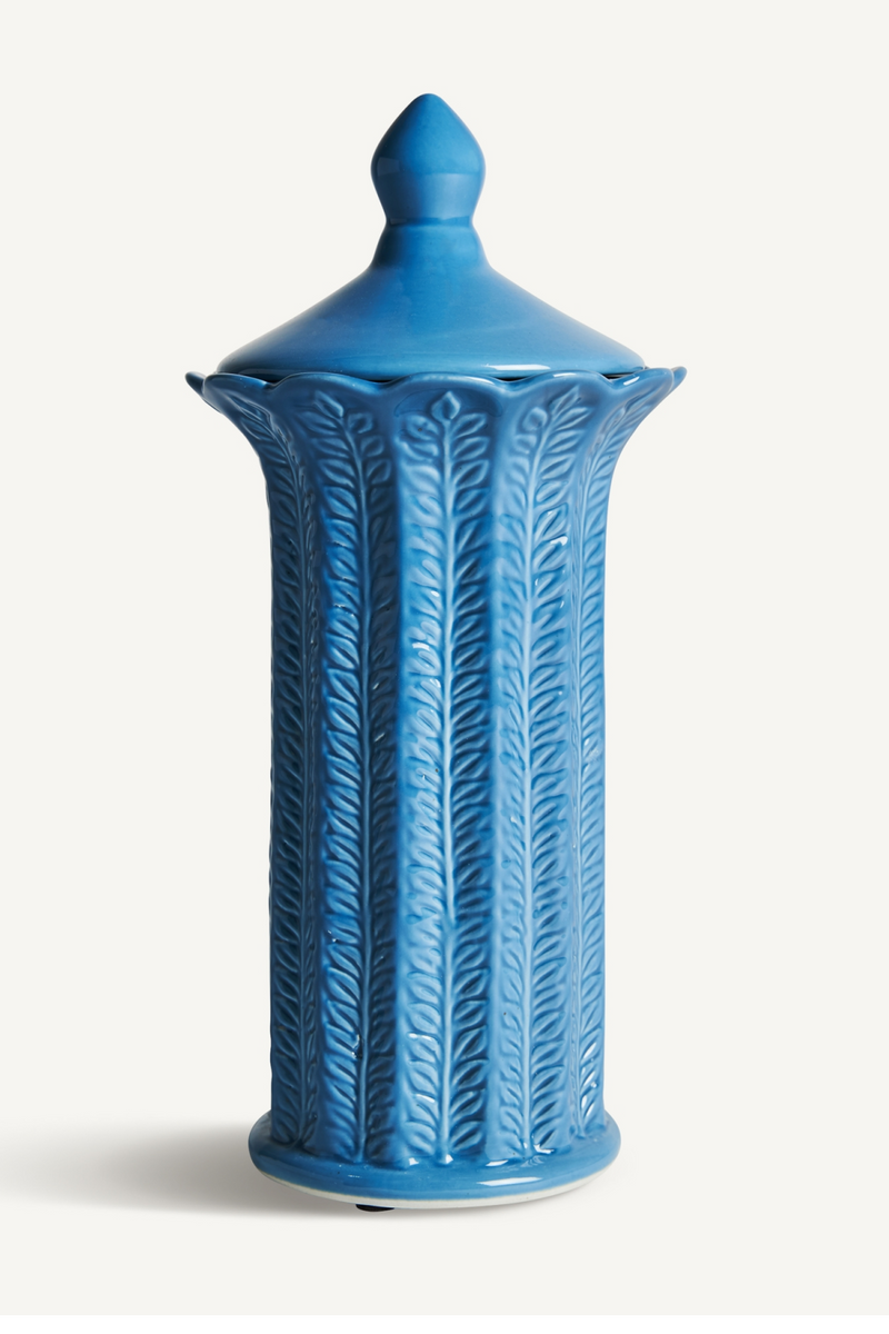 Blue Ceramic Leaves Vase S | Vical Home Zaea | Oroatrade.com