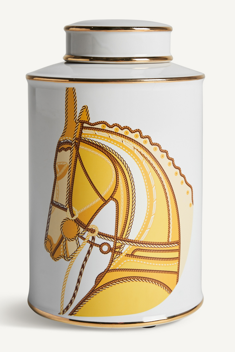 Yellow Horse Print Ceramic Vase S | Vical Home Ailen | Oroatrade.com