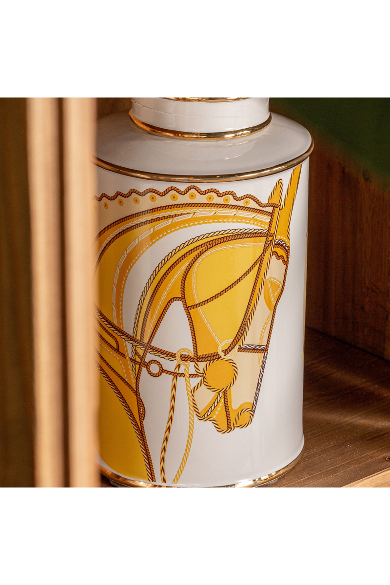 Yellow Horse Print Ceramic Vase S | Vical Home Ailen | Oroatrade.com