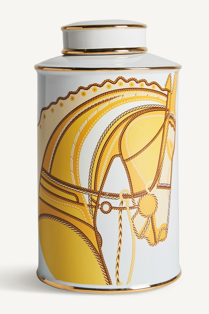 Yellow Horse Print Ceramic Vase L | Vical Home Ailen | Oroatrade.com