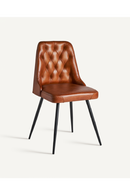 Brown Leather Tufted Dining Chair (2) | Vical Home Dexter | Oroatrade.com