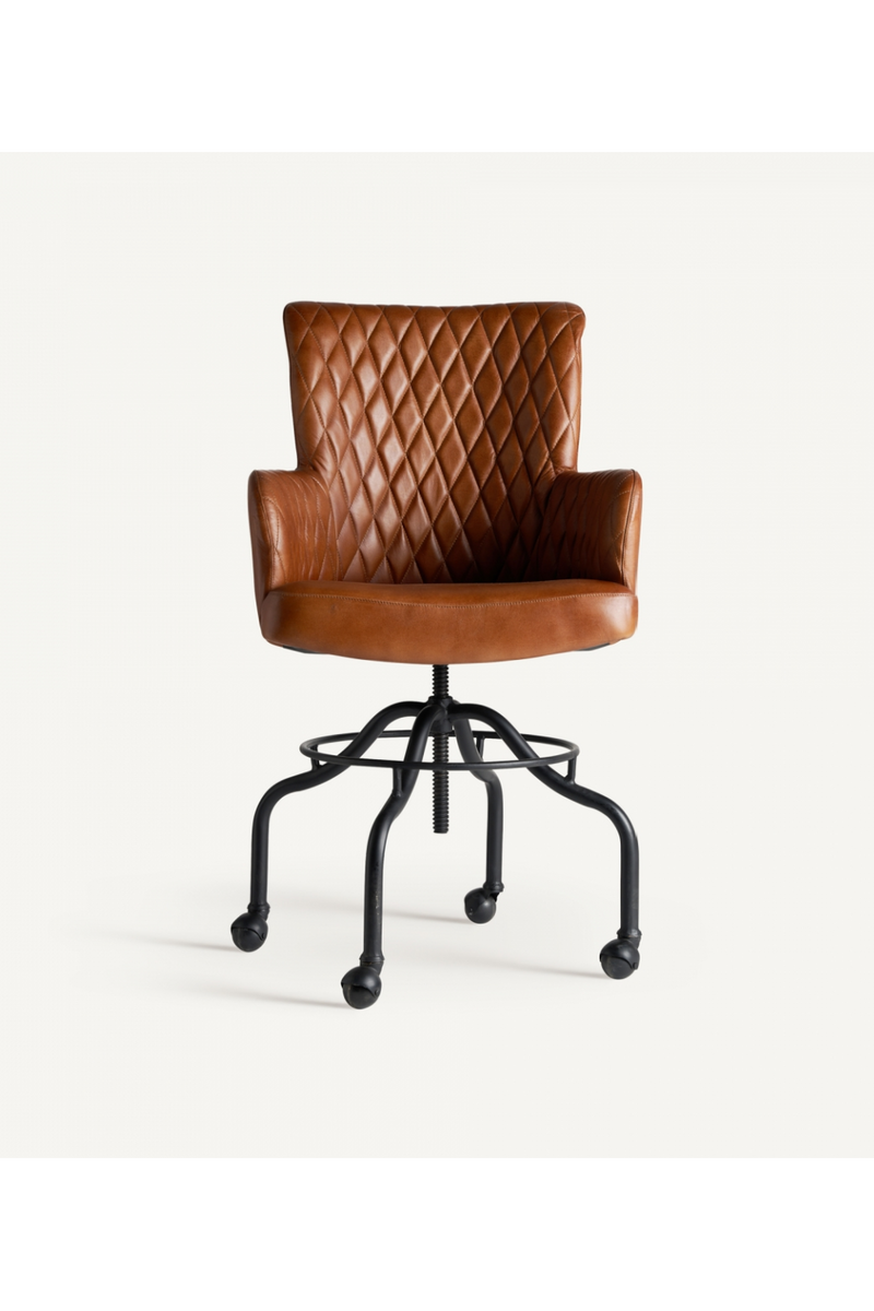 Brown Leather Desk Chair | Vical Home Tullow | Oroatrade.com