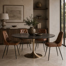 Black Porcelain Pedestal Dining Table | Vical Home Kelheim